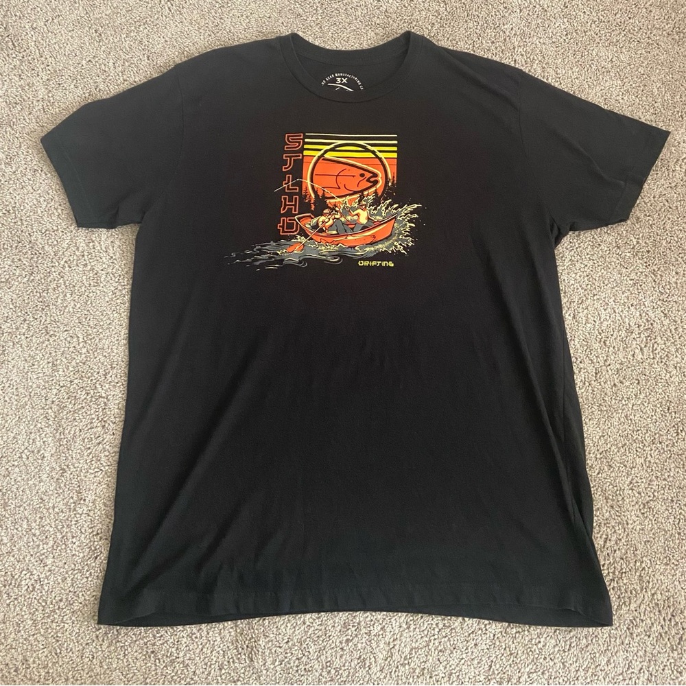STLHD Men's Black Drifting T-Shirt Size 3XL